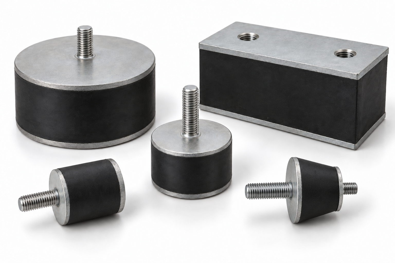 Vibration mounts, vibration isolators, rubber pads